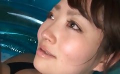 Busty asian girl gets hairy cunt teased in plastic pool